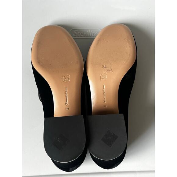 Gianvito Rossi Velvet Heeled Loafer Mule Black Size 39 / 9 - Picture 10 of 10